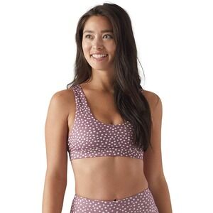 Glyder‎ Poppy Bra: Spotted Mauve Print Size Large Sports Bra Purple Polka Dot